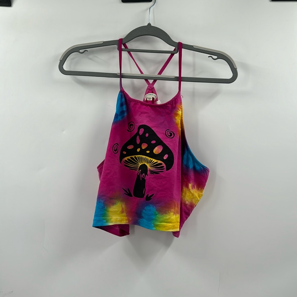 Sold❌❌❌Earthbound tie dye mushroom crop top - Picture 1 of 4